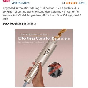 TYMO Gold Automatic Rotating Curling Iron